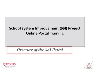 Overview of the SSI Portal