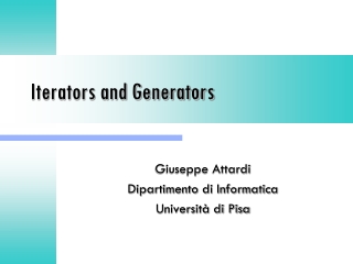 Iterators and Generators