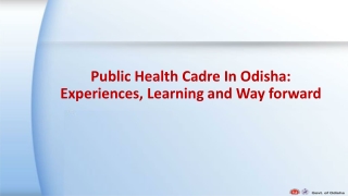 Public Health Cadre In Odisha:  Experiences, Learning and Way forward