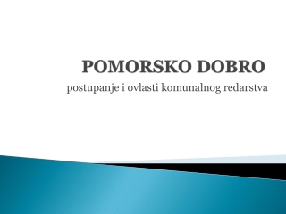 POMORSKO DOBRO