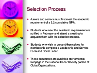 Selection Process