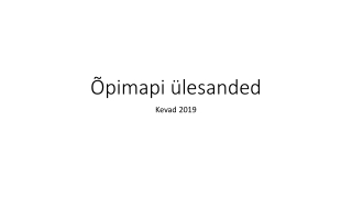 Õpimapi ülesanded