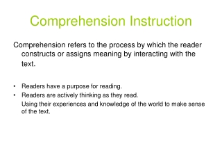 Comprehension Instruction