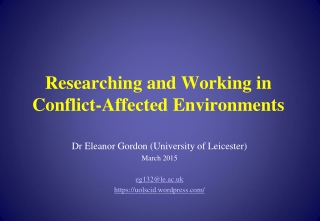 Researching and Working in Conflict-Affected Environments