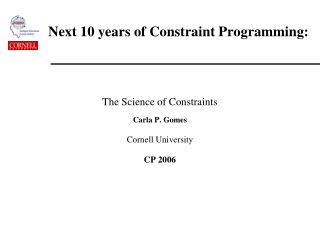 Next 10 years of Constraint Programming: