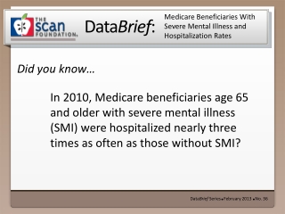 Medicare Beneficiaries With Severe Mental Illness and Hospitalization Rates