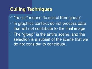 Culling Techniques