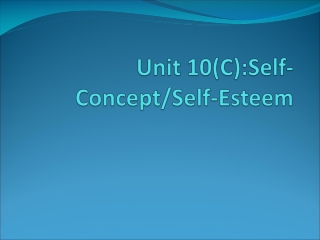Unit 10(C):Self-Concept/Self-Esteem