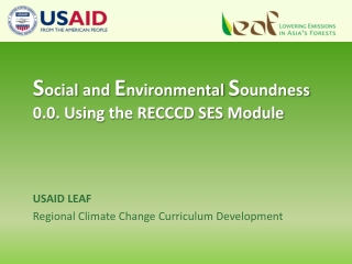 USAID LEAF  Regional Climate Change Curriculum Development