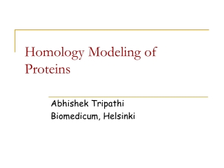 Homology Modeling of Proteins