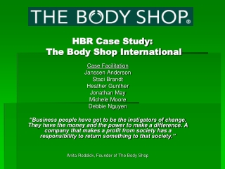 HBR Case Study:   The Body Shop International