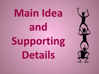 Main Idea and Supporting Details