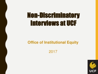 Non-Discriminatory Interviews at UCF