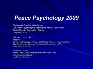 Peace Psychology 2009