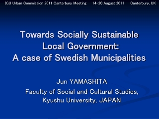 Towards Socially Sustainable  Local Government: A case of Swedish Municipalities