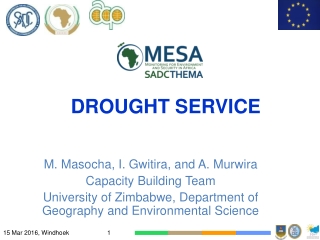 M. Masocha, I. Gwitira, and A. Murwira Capacity Building Team