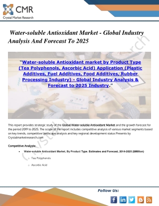 Water-soluble Antioxidant Market