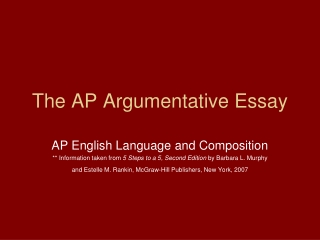 The AP Argumentative Essay