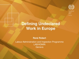 Defining Undeclared  Work in Europe