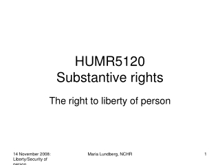 HUMR5120 Substantive rights