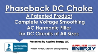 Presented by Applied Energy LLC William Hinton, Director of Engineering