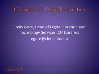 Clemson IT/Digital Priorities