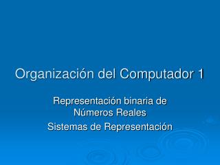 Organización del Computador 1