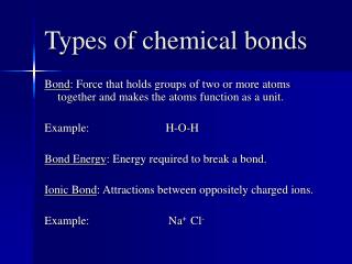 Types of chemical bonds