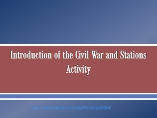 Introduction of the Civil War and Stations Activity