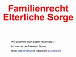 Familienrecht Elterliche Sorge