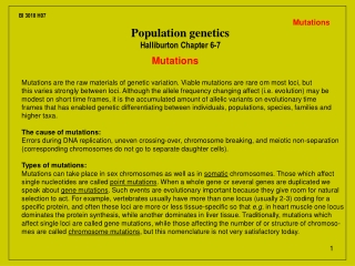 Population genetics Halliburton Chapter 6-7