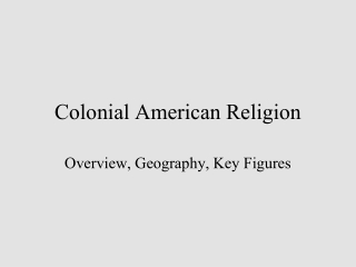 Colonial American Religion