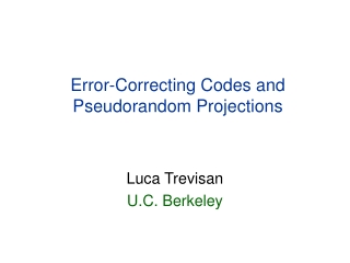 Error-Correcting Codes and Pseudorandom Projections