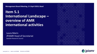 Item 5.1 International Landscape – overview of AMR international activities