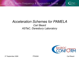 Acceleration Schemes for PAMELA  Carl Beard  ASTeC, Daresbury Laboratory