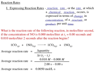 Reaction Rates