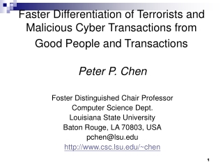 Peter P. Chen Foster Distinguished Chair Professor Computer Science Dept.