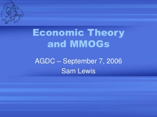 Economic Theory and MMOGs