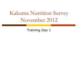 Kakuma Nutrition Survey November 2012