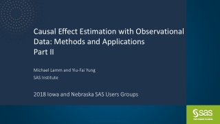 Causal Effect Estimation with Observational Data: Methods and Applications Part II