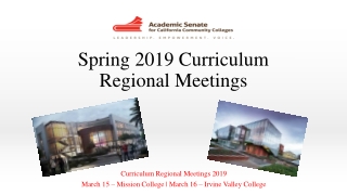 Spring 2019 Curriculum Regional Meetings