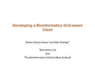 Developing a Bioinformatics Grid-aware Client