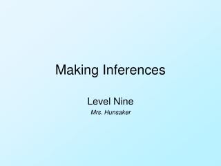 Making Inferences