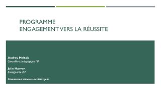 Programme  Engagement vers la réussite