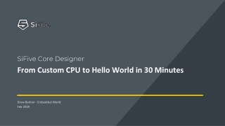 From Custom CPU to Hello World in 30 Minutes