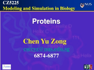 CZ5225  Modeling and Simulation in Biology 