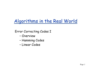 Algorithms in the Real World