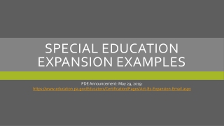 Special education expansion examples