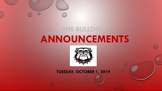 DHS Bulldog  Announcements