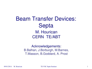 Beam Transfer Devices: Septa